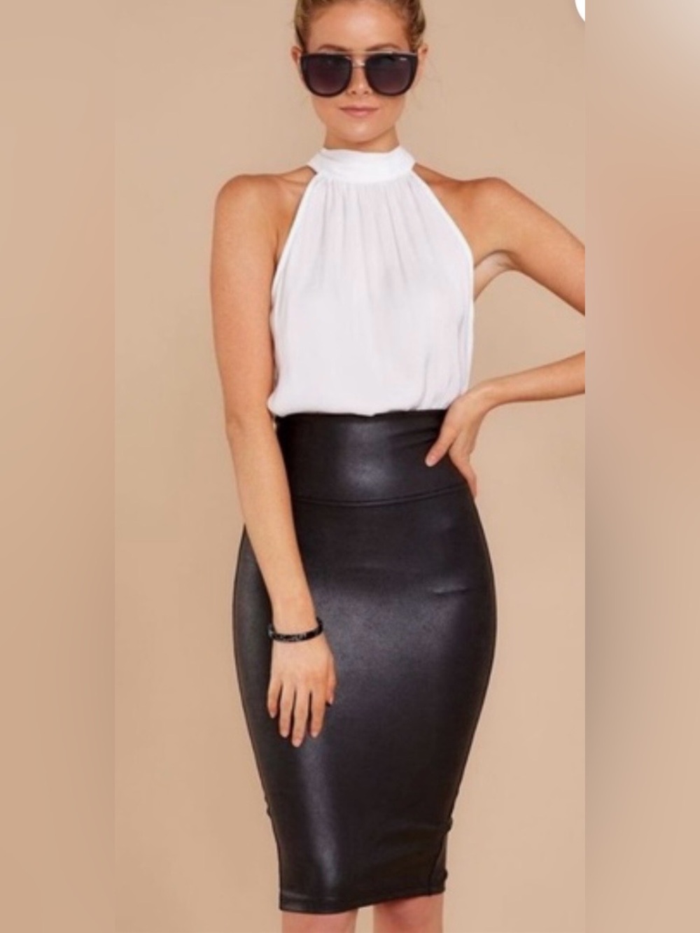 Spanx SPANX Faux Leather Pencil Skirt Black size Small